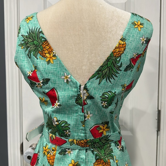 NWT Collectif London Ines Tropical Fruit Pencil Dress Size Large UK 14 US 10 NEW - Picture 8 of 13